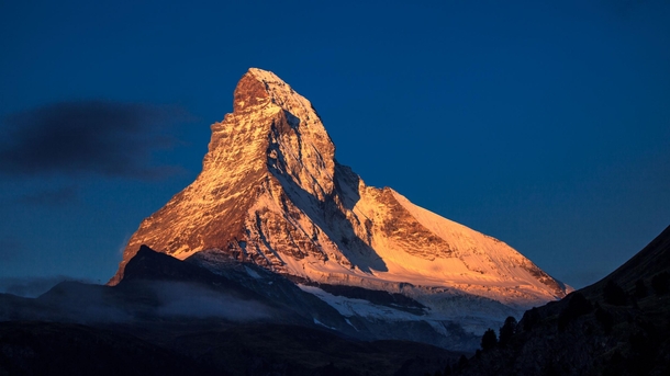 Matterhorn kissed by the early morning sun 