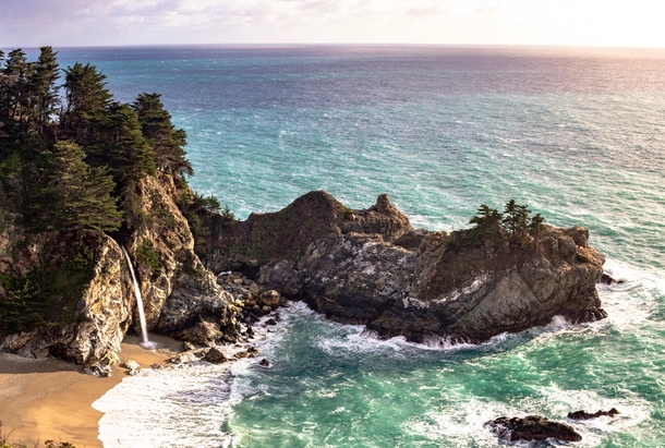 McWay Falls from the PCH Its a shame the path to better view the falls will be closed for the next year 