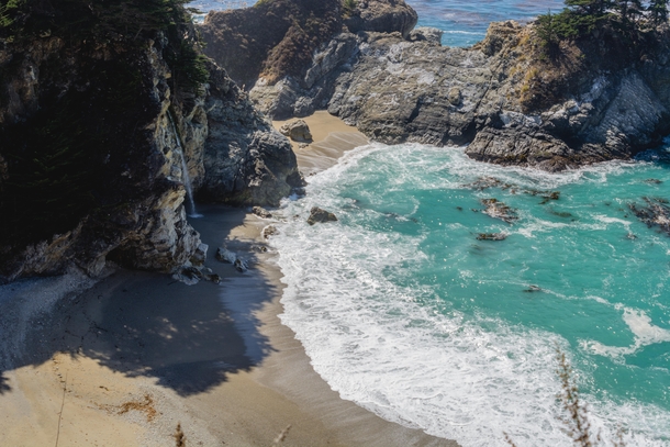 McWay Falls in California One of only  in waterfalls in California that empties into the Ocean OC x