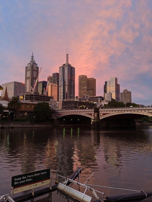 Melbourne city sunset Taken on a Pixel 