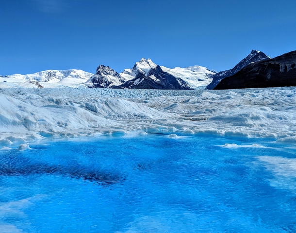 Meltwater Pool on Perito Moreno Glacier Argentinian Patagonia 