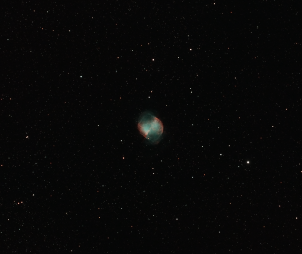 Messier  - The Dumbbell Nebula taken from my backyard in Massachusetts One of my favorite DSO to image