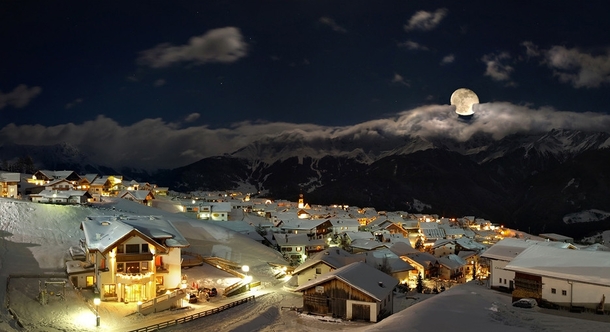 Midnight in Serfaus Austria 