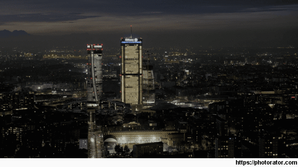 Milan Italy at night The devolving skyline 