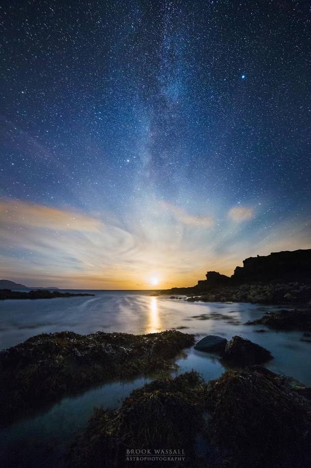Milky Way and Moonset at Niarbyl Isle of Man 