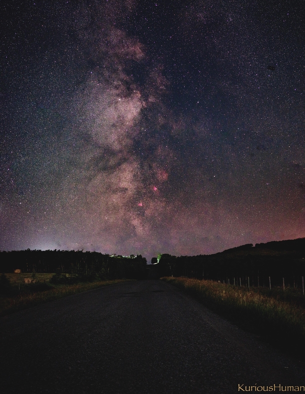 Milky Way during summer in Alberta Canada  shot panorama 