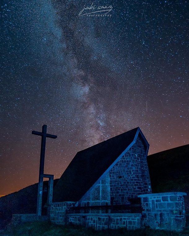 Milky way over a church at Ibaeta Navarra Took this picture on my last visit to Spain