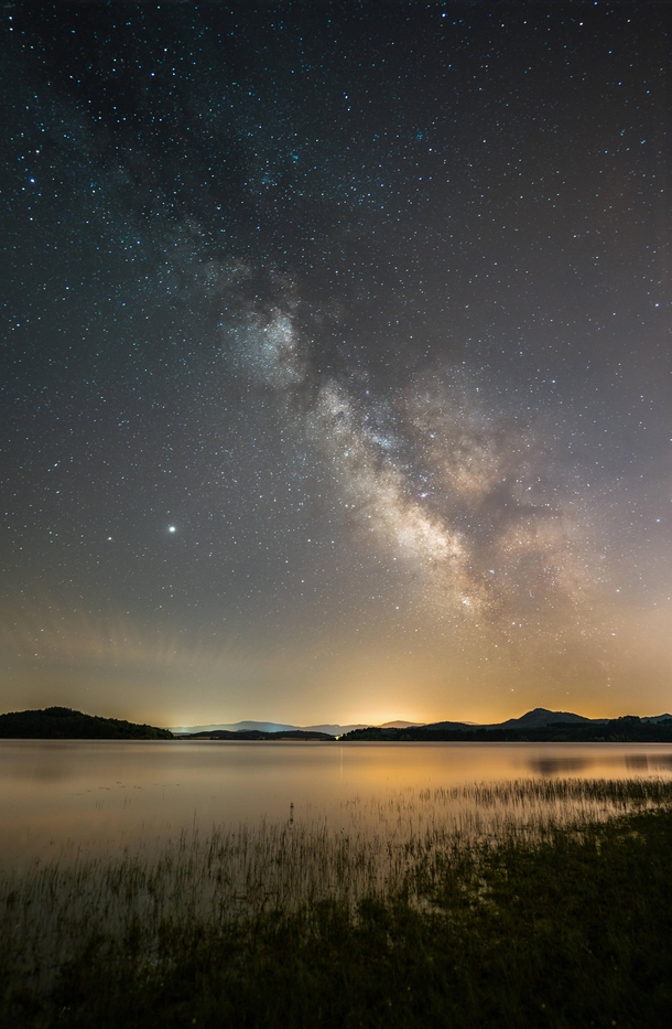 Milky Way over a lake Gasteiz Basque Country 
