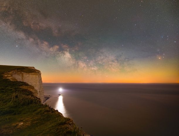Milky Way over Beachy Head Lighthouse UK 