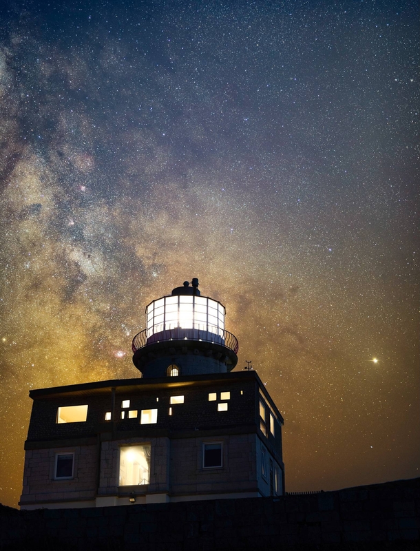 Milky way over Belle Tout lighthouse UK 