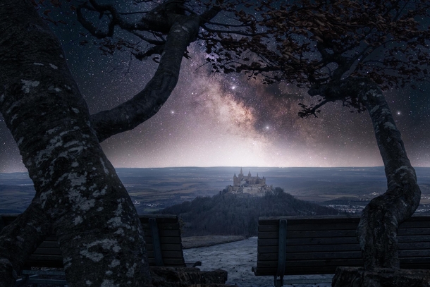 Milky Way over Castle Hohenzollern Germany 