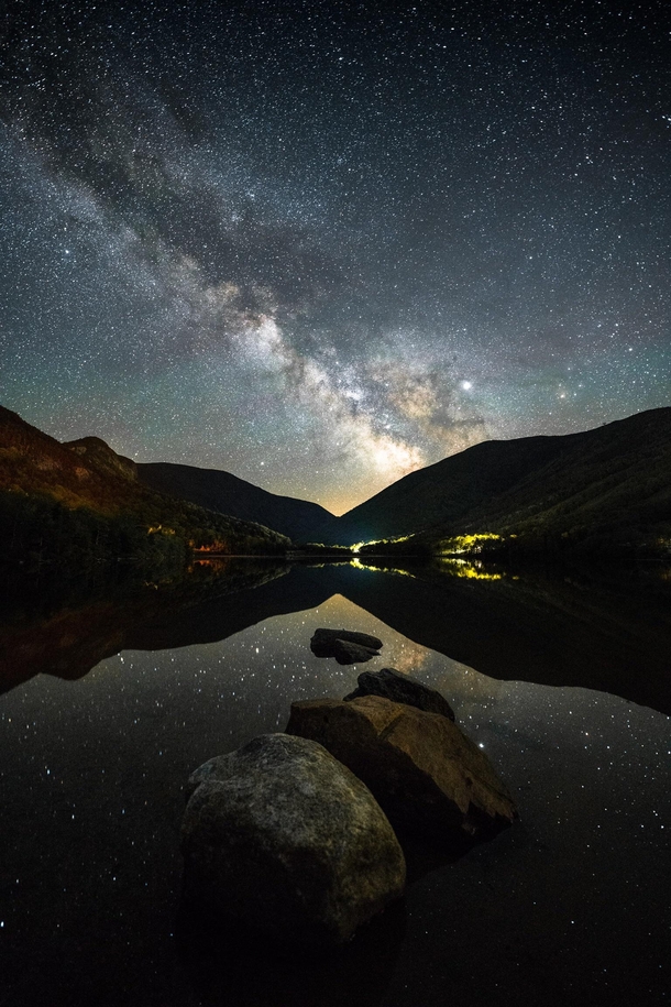Milky Way over Echo Lake in Franconia New Hampshire 