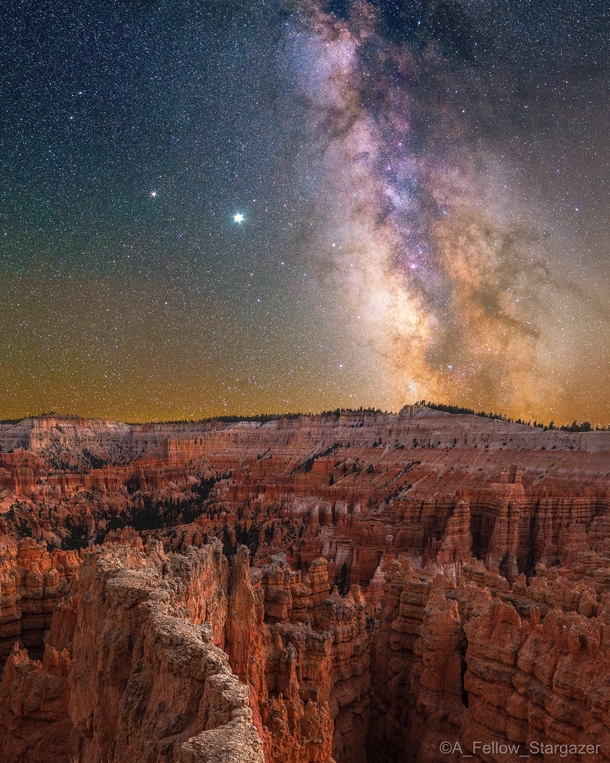 Milky Way Over Hoodoos at Bryce Canyon Utah  x