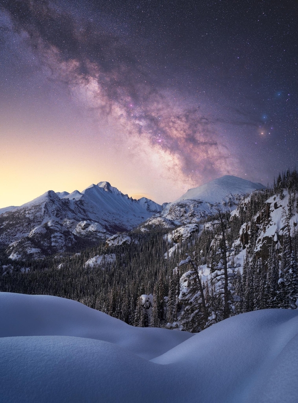 Milky Way over Longs Peak Rocky Mountain National Park 