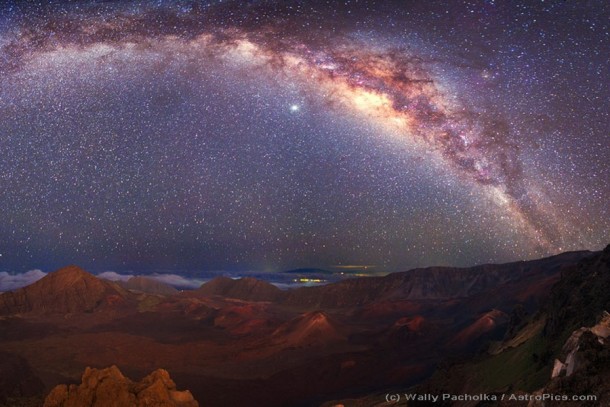 Milky Way over Moonlit Haleakala Crater x