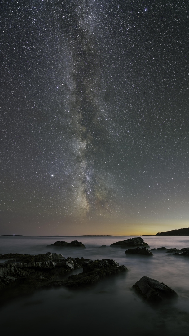 Milky Way over Otter Point Acadia National Park Maine 