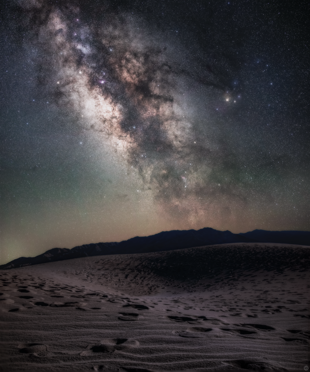 Milky Way over The Mesquite Flat Sand Dunes in Death Valley National Park Edited in accordance with Nat Geo guidelines 