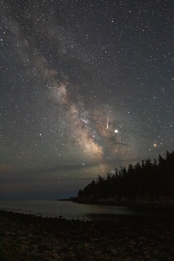 Milky Way rising off the coast of Acadia National Park 