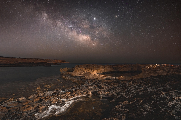 Milky Way rising over humidity haze - Xylophagou Cyprus 