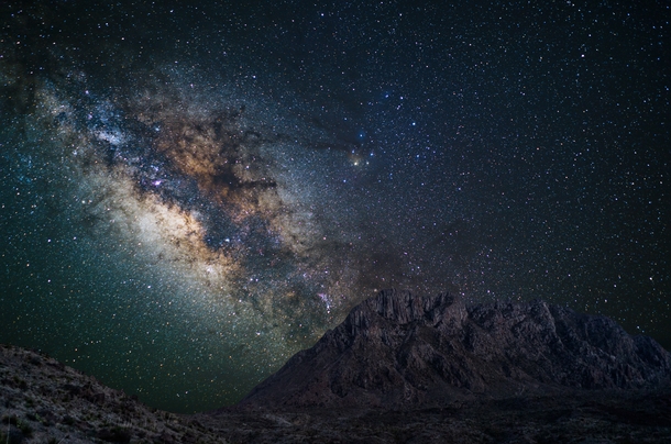 Milky Way Rising over the Christmas Mountains near Big Bend Texas This was my first time shooting in a Tier  sky and the views were remarkable 
