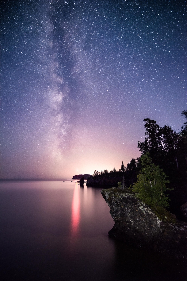 Milky way views from Tettegouche State Park in MN 