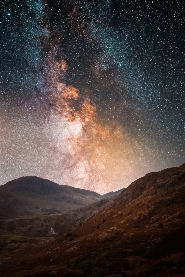 Milkyway over Wrynose Pass Lake District UK 