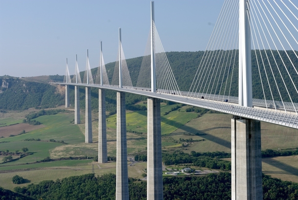 Millau Viaduct France notice the cars for scale 