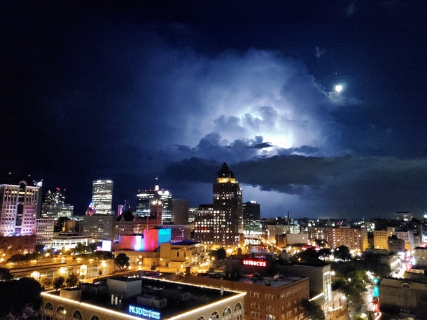 Milwaukee during a thunderstorm