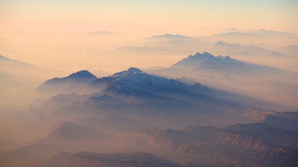 Misty landscapes of Iran from a flight between Kabul and Dubai  photo by Michael Foley