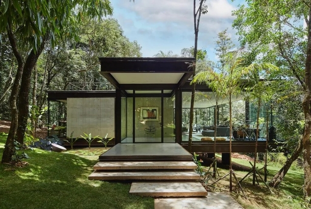 Modernist house set in the rainforest near the city of Belo Horizonte Brazil