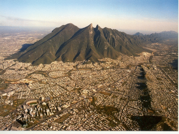 Monterrey Metropolitan Area around the beautiful Cerro de la Silla Saddle Hill 