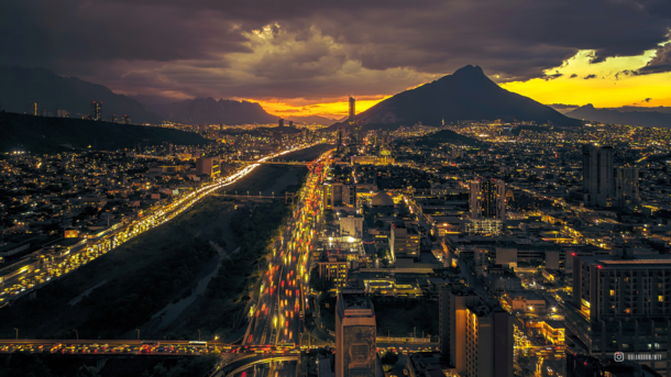 Monterrey Mexico at sunset
