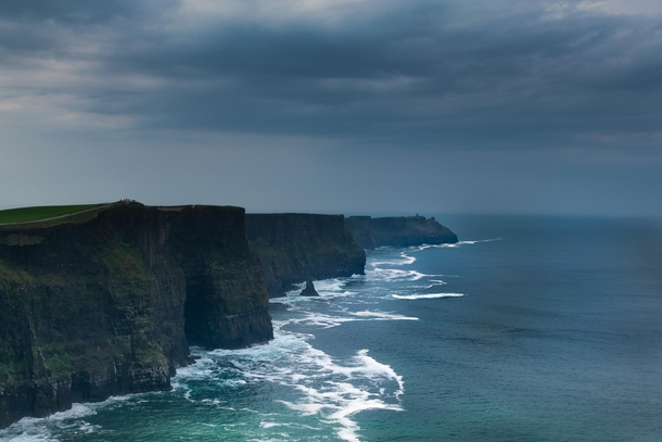 Moody Overcast Day on the Cliffs of Moher Ireland 