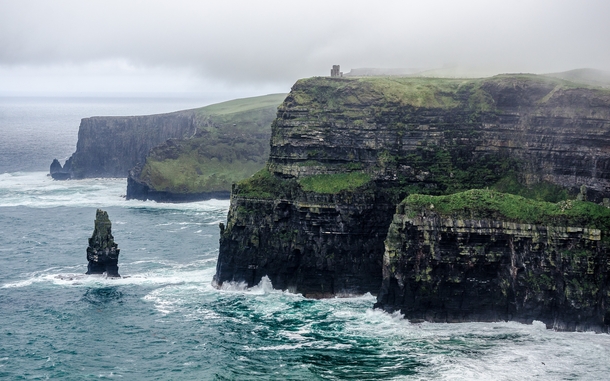 Moody weather on the Cliffs of Moher - Co Clare Ireland 