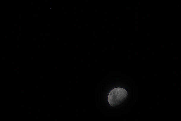 Moon and Jupiter close encounter taken today in Sydney 