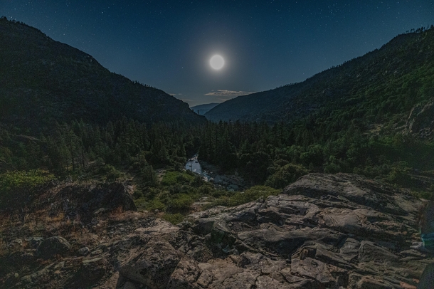 Moonlight over high sierras California 