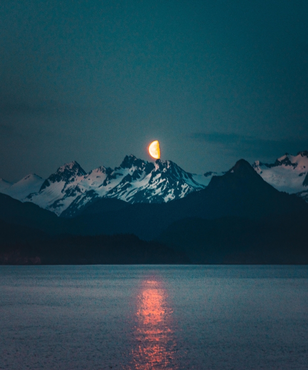 Moonrise in Homer Alaska  OC