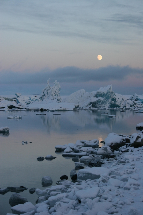Moonrise over Glacier Lagoon Iceland 