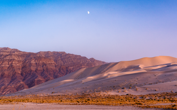 Moonrise over the Eureka Dunes Death Valley 