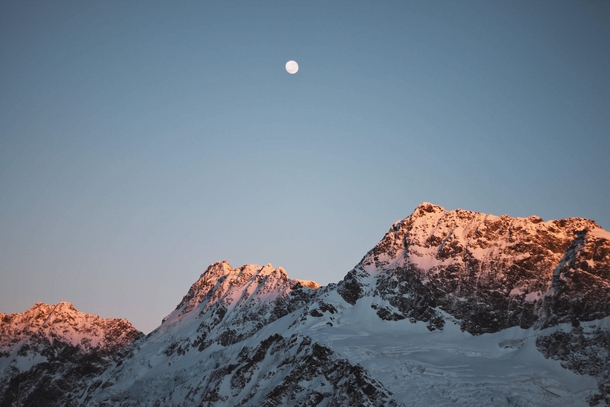 Moonrise over the Southern Alps New Zealand 