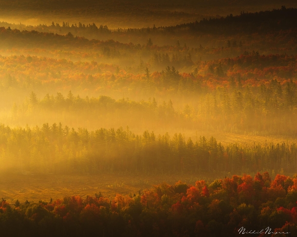 Morning glow An autumn morning in the Adirondack Mountains NY 
