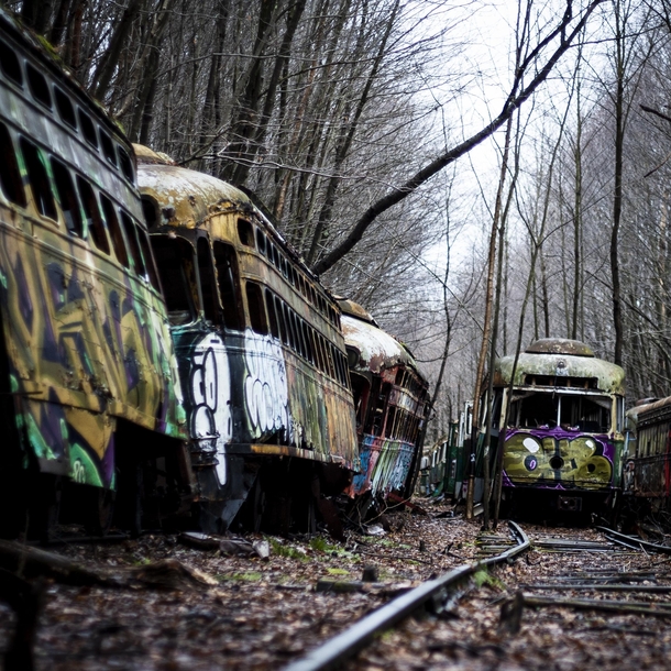 Morning hike to a Trolley Graveyard near Johnstown PA 