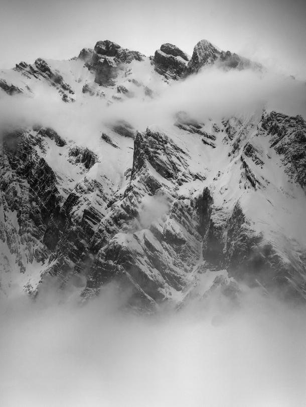 Morning mist formations in La Tzoumaz Switzerland 