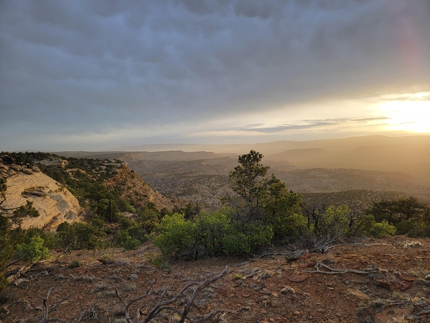 Morning sunlight after the rain La Ventana Mesa NM 