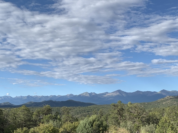 Morning views from our deck - Sangre de Cristo Mountain Range Colorado