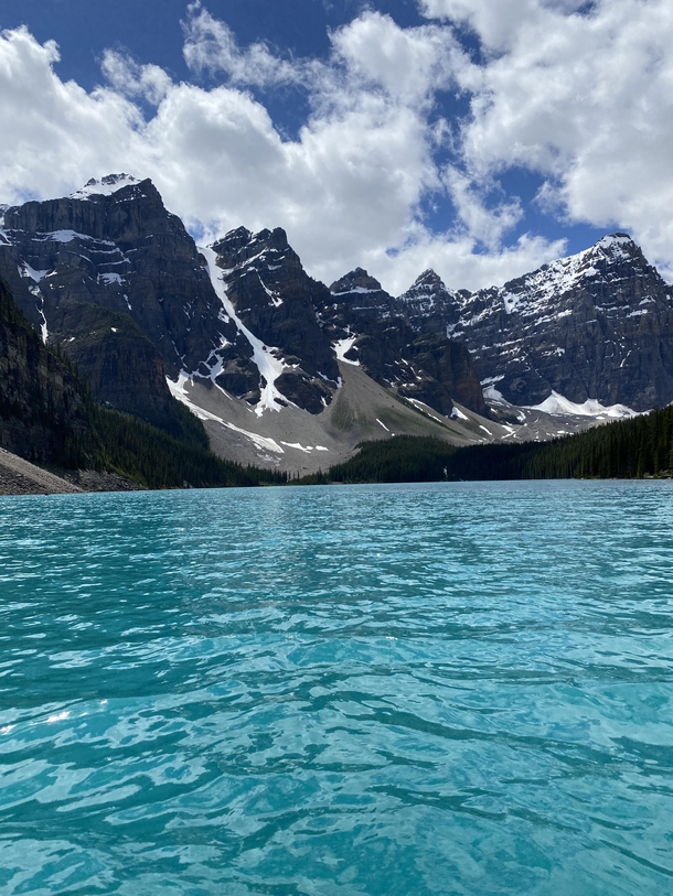 Morraine Lake from a canoe  