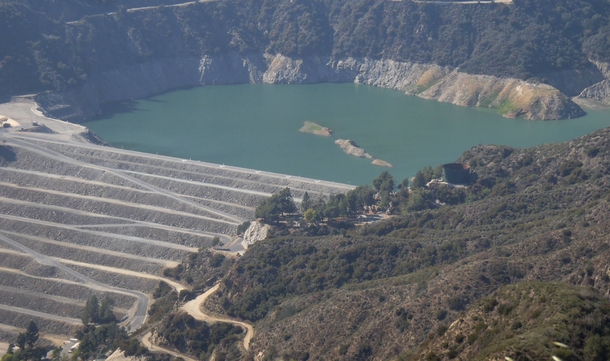 Morris Reservoir Dam San Gabriel Mountains California USA 