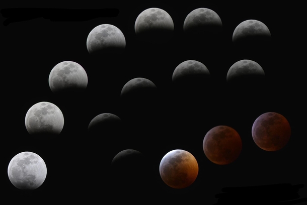 Mosaic of the  Super Blood Wolf Lunar Eclipse