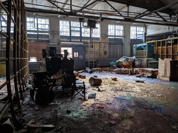 Mounds of glitter at an abandoned paper mill 