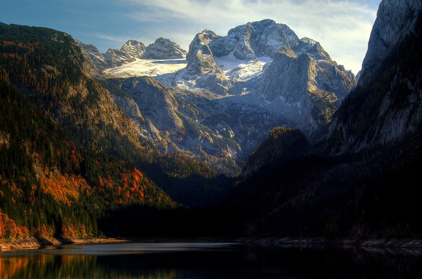 Mount Dachstein the big beauty of the Salzkammergut area located about  miles south of Salzburg Austria 